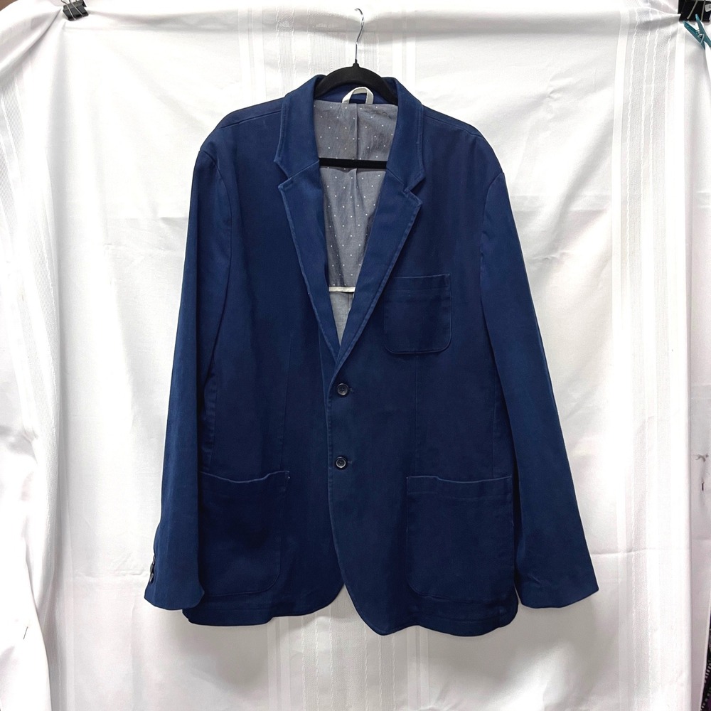 Old Navy Mens Dark Blue Cotton Stretch Blazer Sport Coat Jacket XXL Long Casual